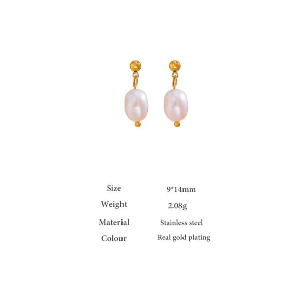 Boucle d'oreille fleur Perle d'Eau Douce – Image 7