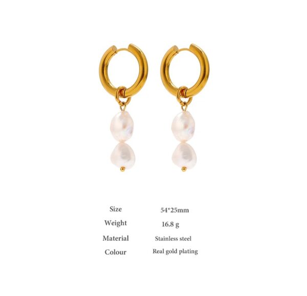 Boucle d'oreille fleur Perle Double – Image 4