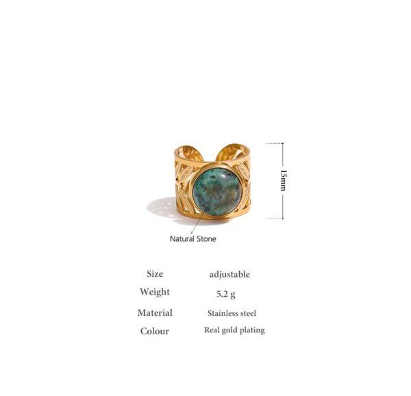 Bague fleur Turquoise Africaine – Image 6