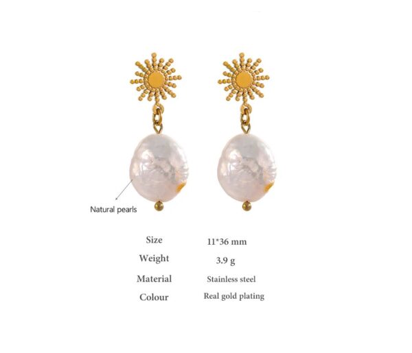 Boucle d'oreille fleur Perle Filante – Image 6