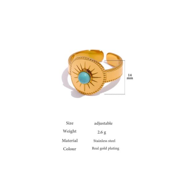 Bague fleur Turquoise Amazonite – Image 2