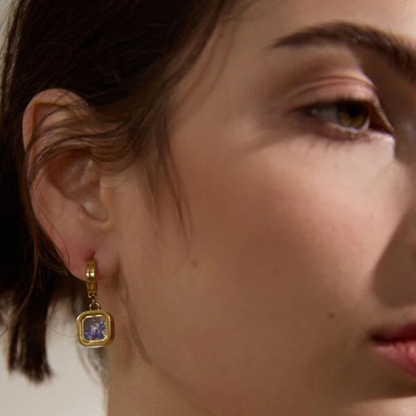 Boucle d'oreille fleur Cristal – Image 2