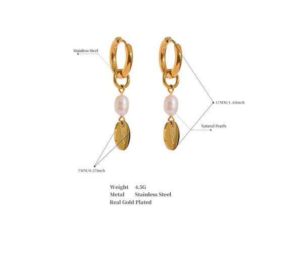 Boucle d'oreille fleur Perle Gravée – Image 7