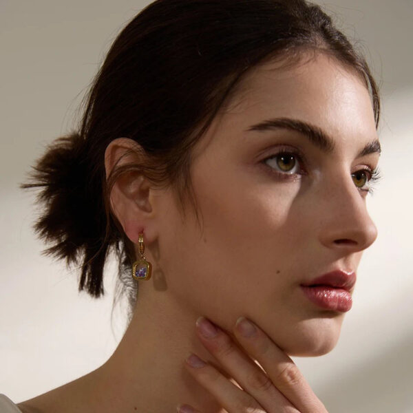 Boucle d'oreille fleur Cristal – Image 4