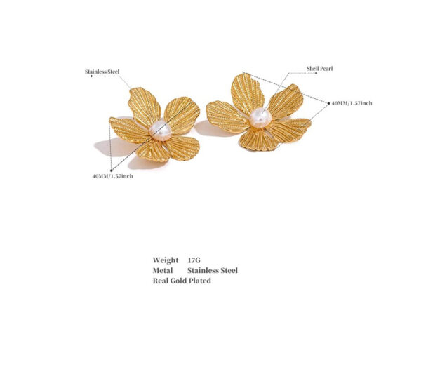 Boucle d'oreille fleur Violette – Image 5
