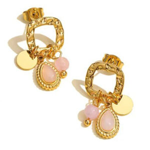 Boucle d'oreille fleur Rose