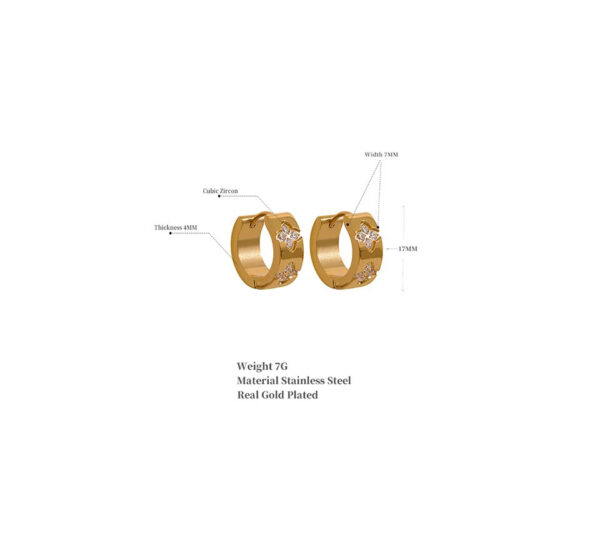 Boucle d'oreille fleur Créoles Scintillantes – Image 7