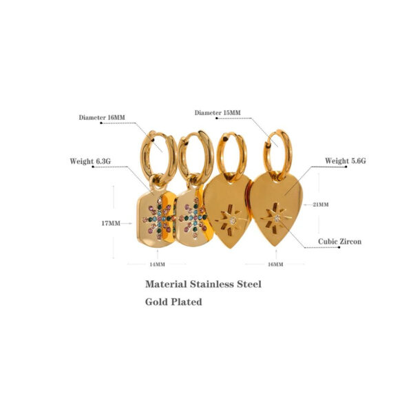 Boucle d'oreille fleur Pendante – Image 4
