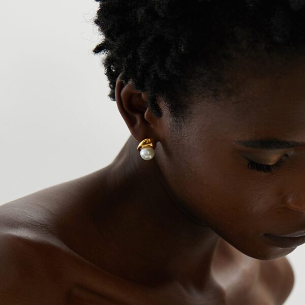 Boucle d'oreille fleur Perle Précieuse – Image 5