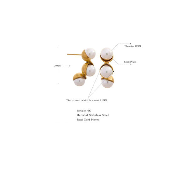 Boucle d'oreille fleur Trio Doré – Image 5