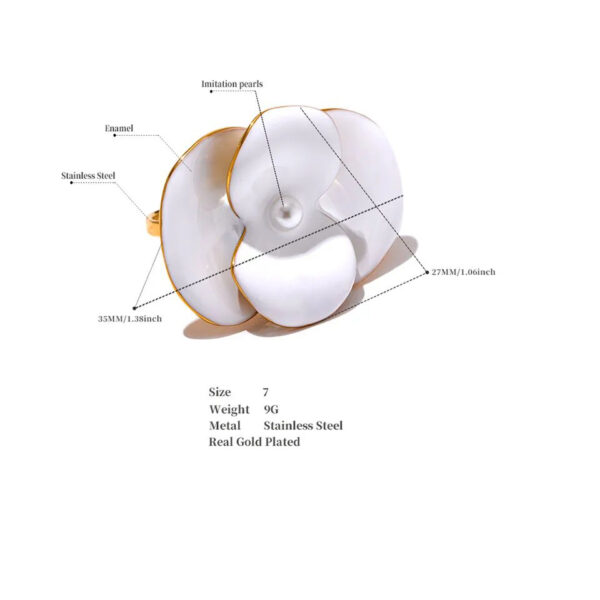 Bague fleur Emaillé – Image 5