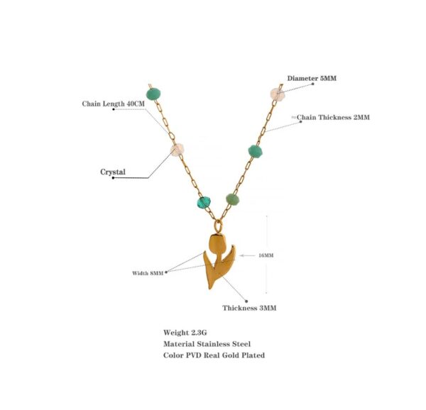 Collier fleur Rose Douce – Image 7