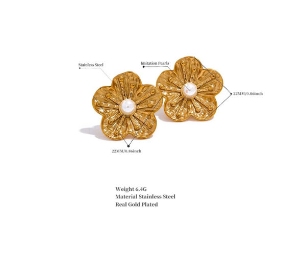 Boucle d'oreille fleur Discrète – Image 3