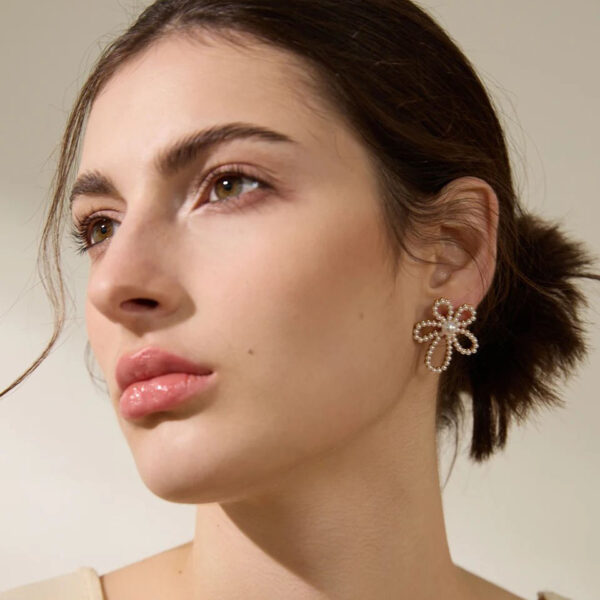 Boucle d'oreille fleur Scintillante – Image 3