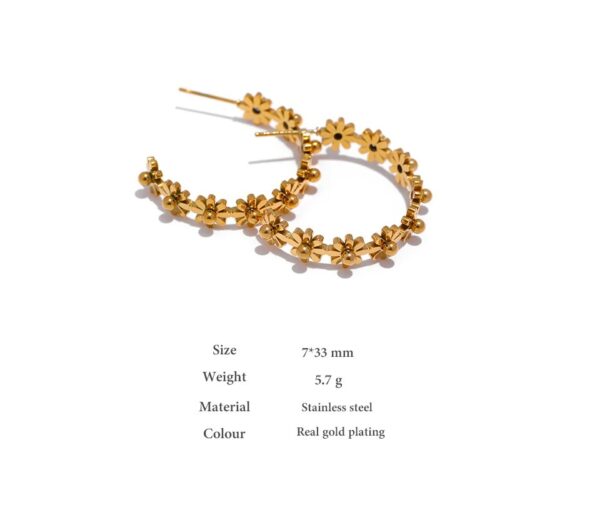 Boucle d'oreille fleur Marguerite – Image 6