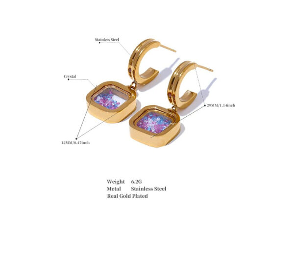 Boucle d'oreille fleur Cristal – Image 8