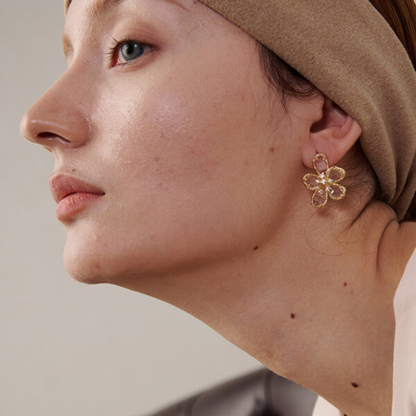Boucle d'oreille fleur Inspirée – Image 3