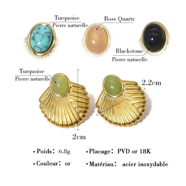 Boucle d'oreille fleur Coquillage – Image 6