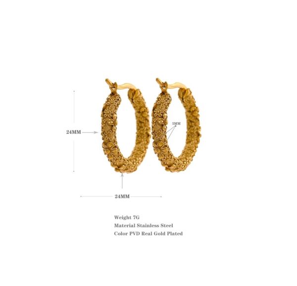 Boucle d'oreille fleur Anneau – Image 7
