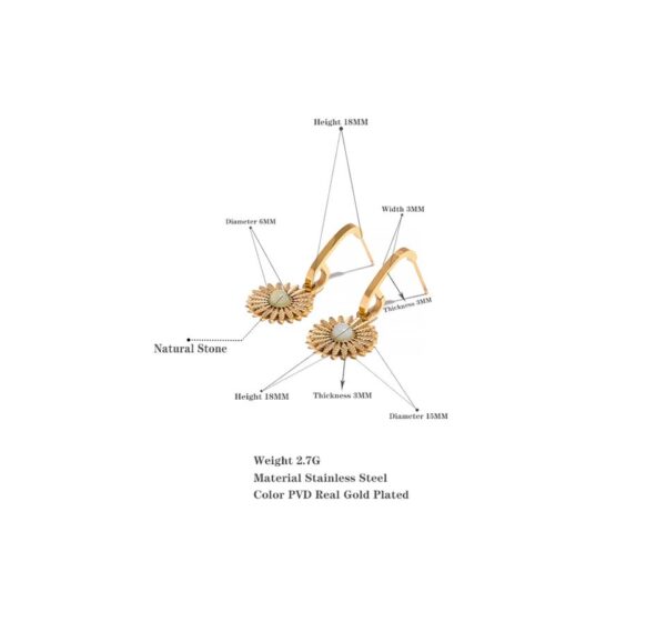 Boucle d'oreille fleur Marguerite Précieuse – Image 3
