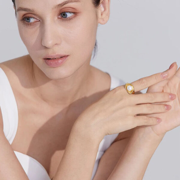 Bague fleur Perle Naissante – Image 3
