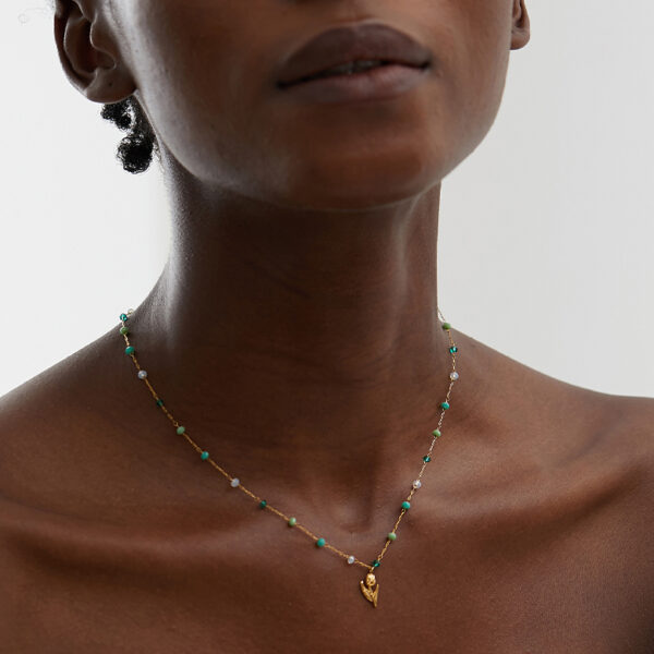 Collier fleur Rose Douce – Image 2