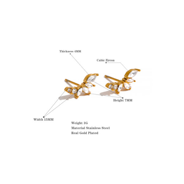 Boucle d'oreille fleur Ailé – Image 7