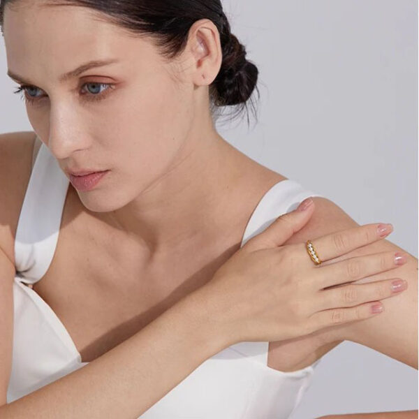 Bague fleur Naissance Perlé – Image 6