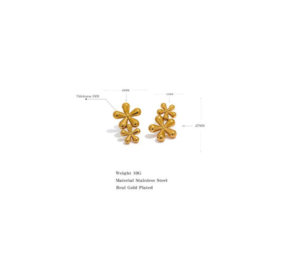 Boucle d'oreille fleur Duo – Image 6