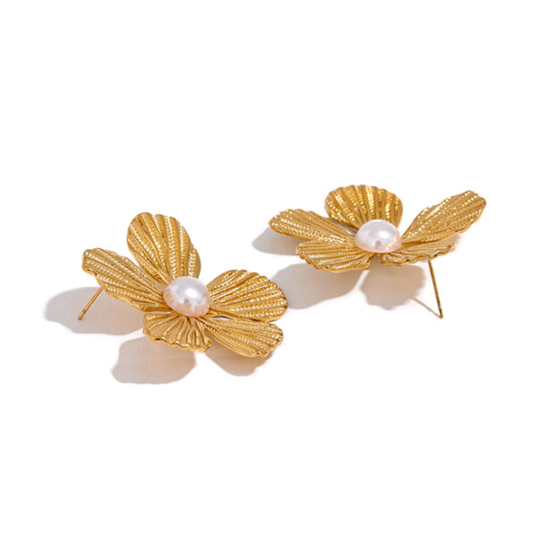 Boucle d'oreille fleur Violette – Image 3