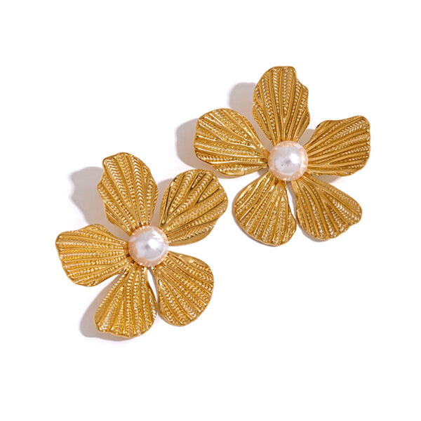 Boucle d'oreille fleur Violette – Image 2