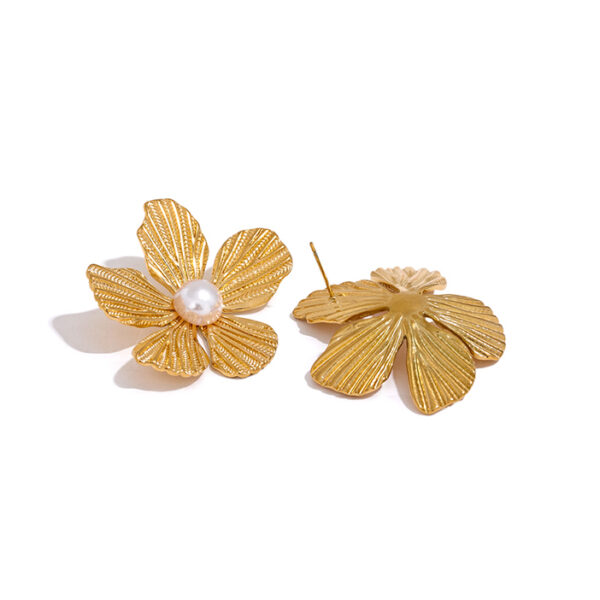 Boucle d'oreille fleur Violette – Image 4