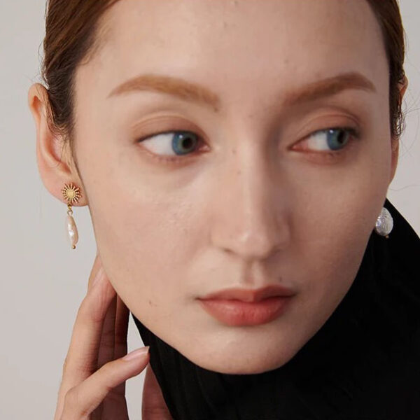 Boucle d'oreille fleur Perle Filante – Image 4