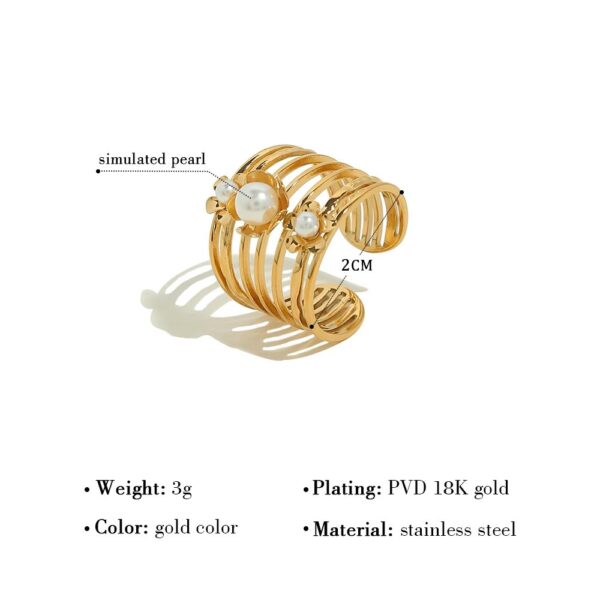 Bague fleur Trois Perles – Image 3