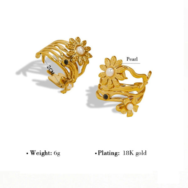Bague fleur Marguerite Enlacé – Image 3