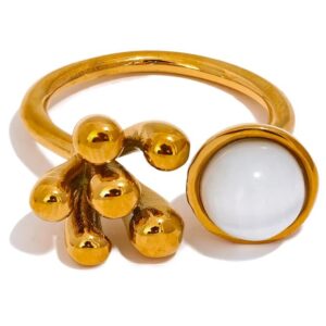 Bague fleur Pierre de Nature