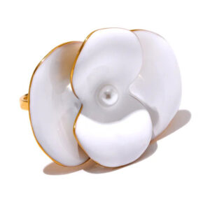 Bague fleur Emaillé