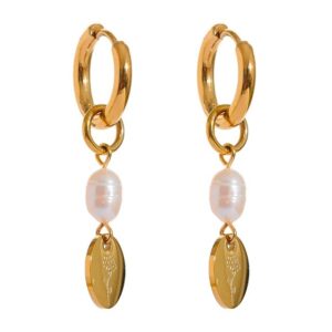 Boucle d'oreille fleur Perle Gravée
