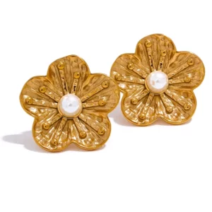 Boucle d'oreille fleur Discrète