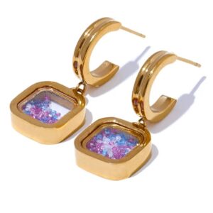 Boucle d'oreille fleur Cristal