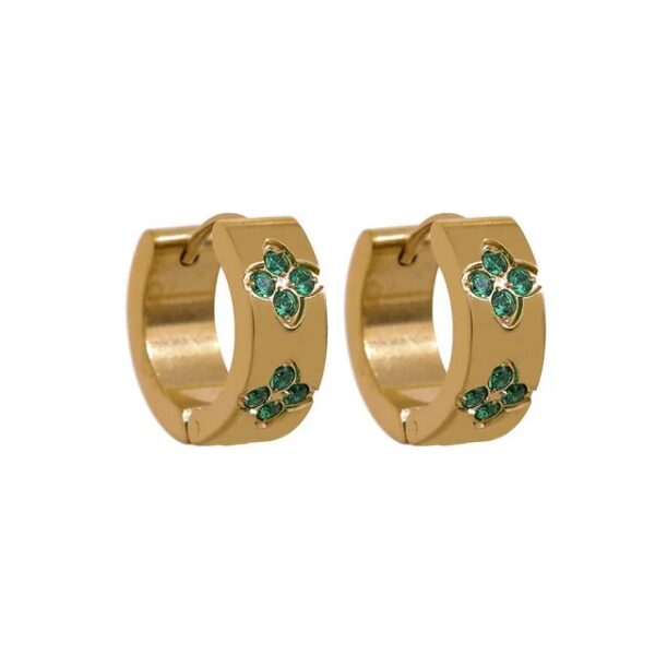 Boucle d'oreille fleur Créoles Scintillantes – Image 6
