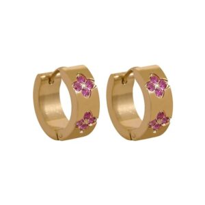 Boucle d'oreille fleur Créoles Scintillantes