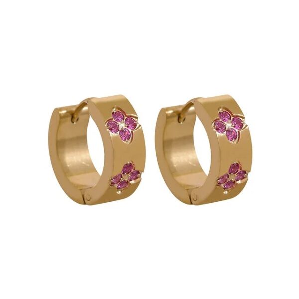 Boucle d'oreille fleur Créoles Scintillantes