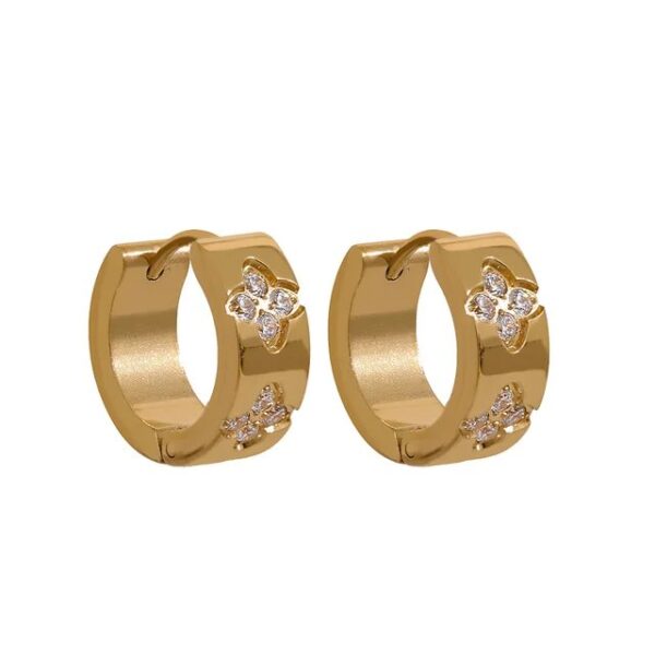 Boucle d'oreille fleur Créoles Scintillantes – Image 5