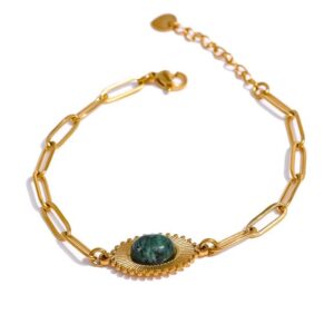 Bracelet fleur Turquoise Vert