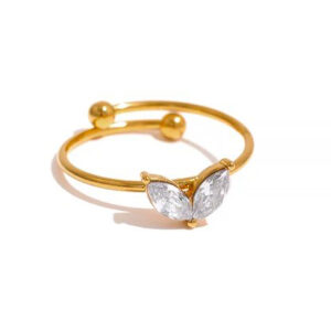Bague fleur Pétales Scintillantes