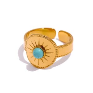 Bague fleur Turquoise Amazonite