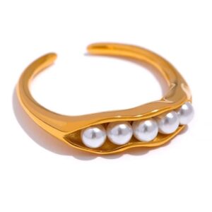 Bague fleur Naissance Perlé