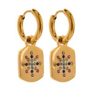 Boucle d'oreille fleur Pendante