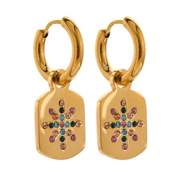Boucle d'oreille fleur Pendante